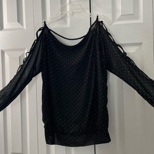 NWT Heart Soul long sleeve blouse with gold stones